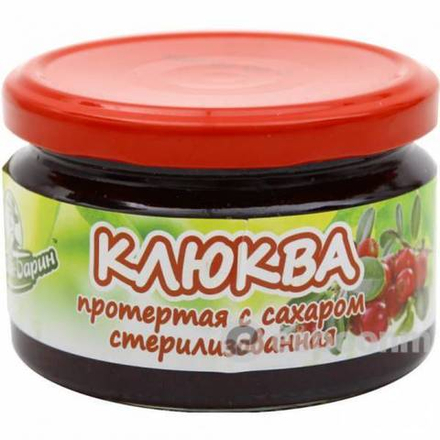 Клюква протёртая с сахаром 250г. Хозяин-Барин