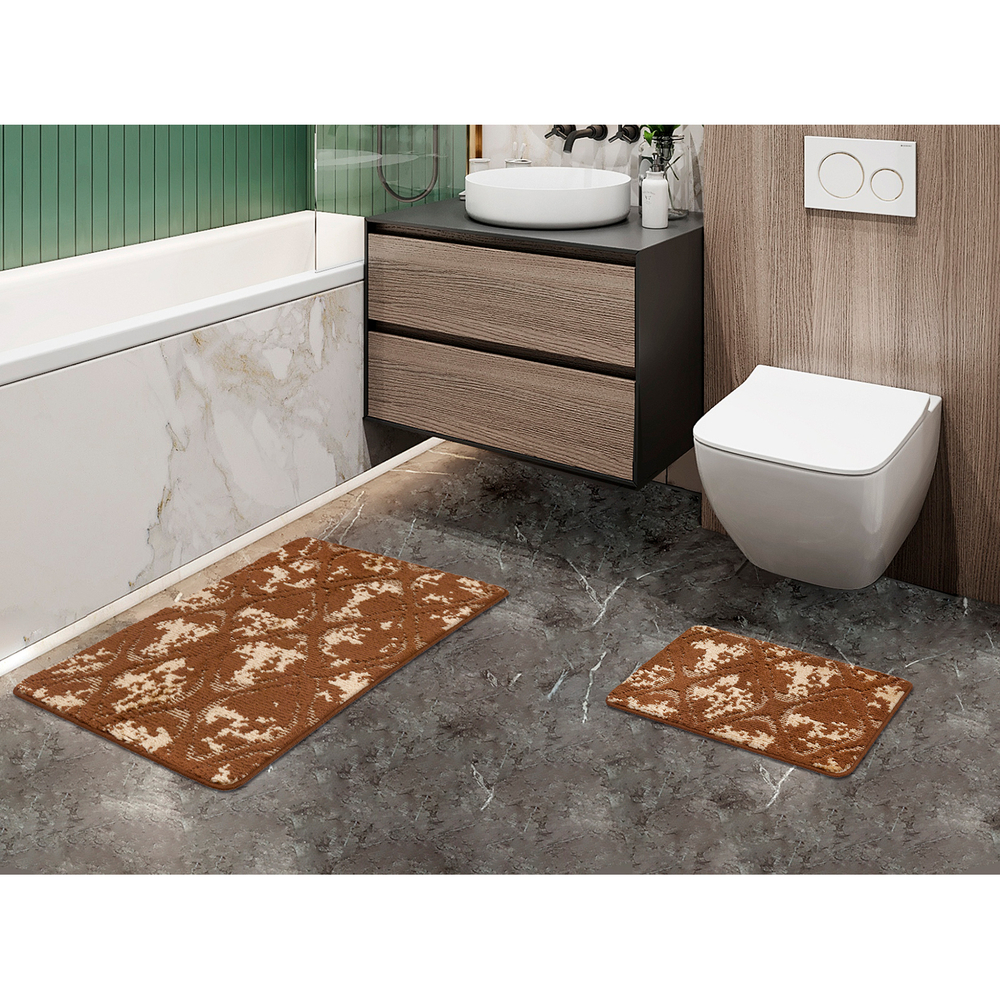 Набор ковриков д/ванной Shahintex Vintage  60*100+60*50 шоколадный (02)
