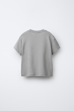 ZARA ФУТБОЛКА ДЛЯ ВЕРХОВОЙ ЕЗДЫ С РЕЛЬЕФНЫМ ТЕКСТОМ, СЕРЫЙ