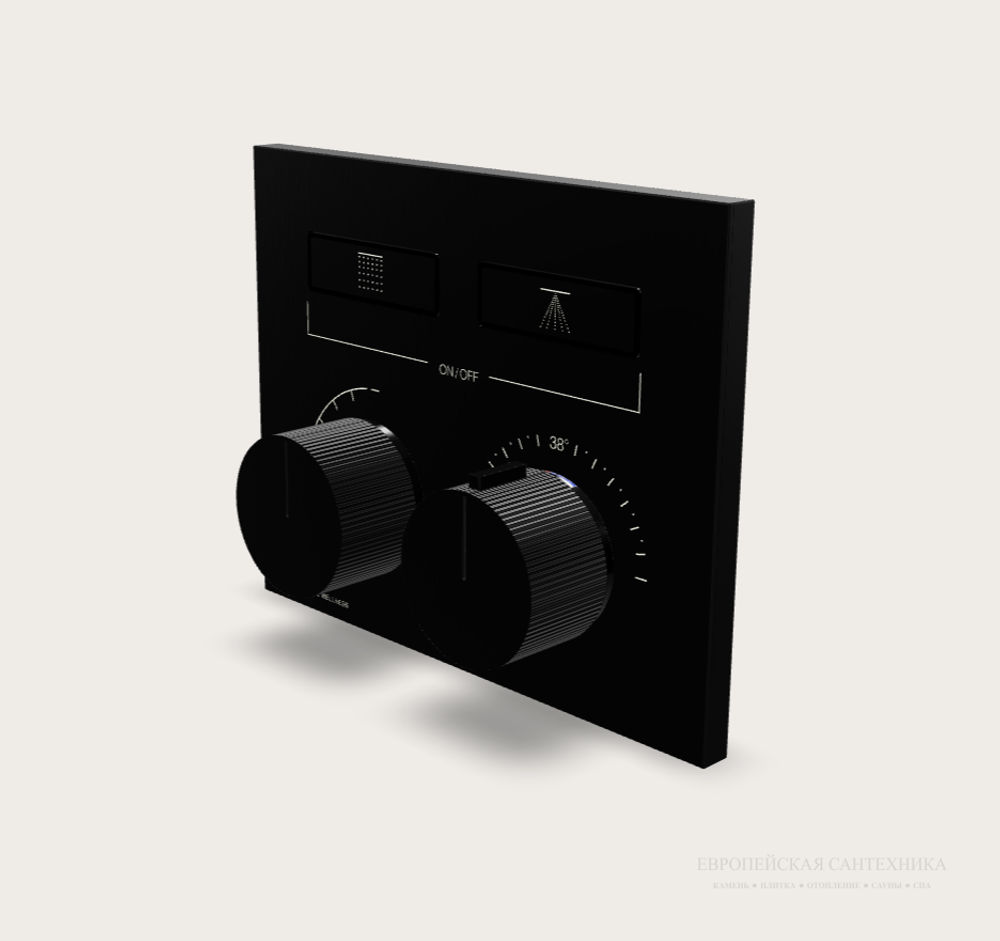 Термостат Gessi HI-FI, до 2-х функций одновременно, встраиваемый, цвет Black Metal Brushed PVD