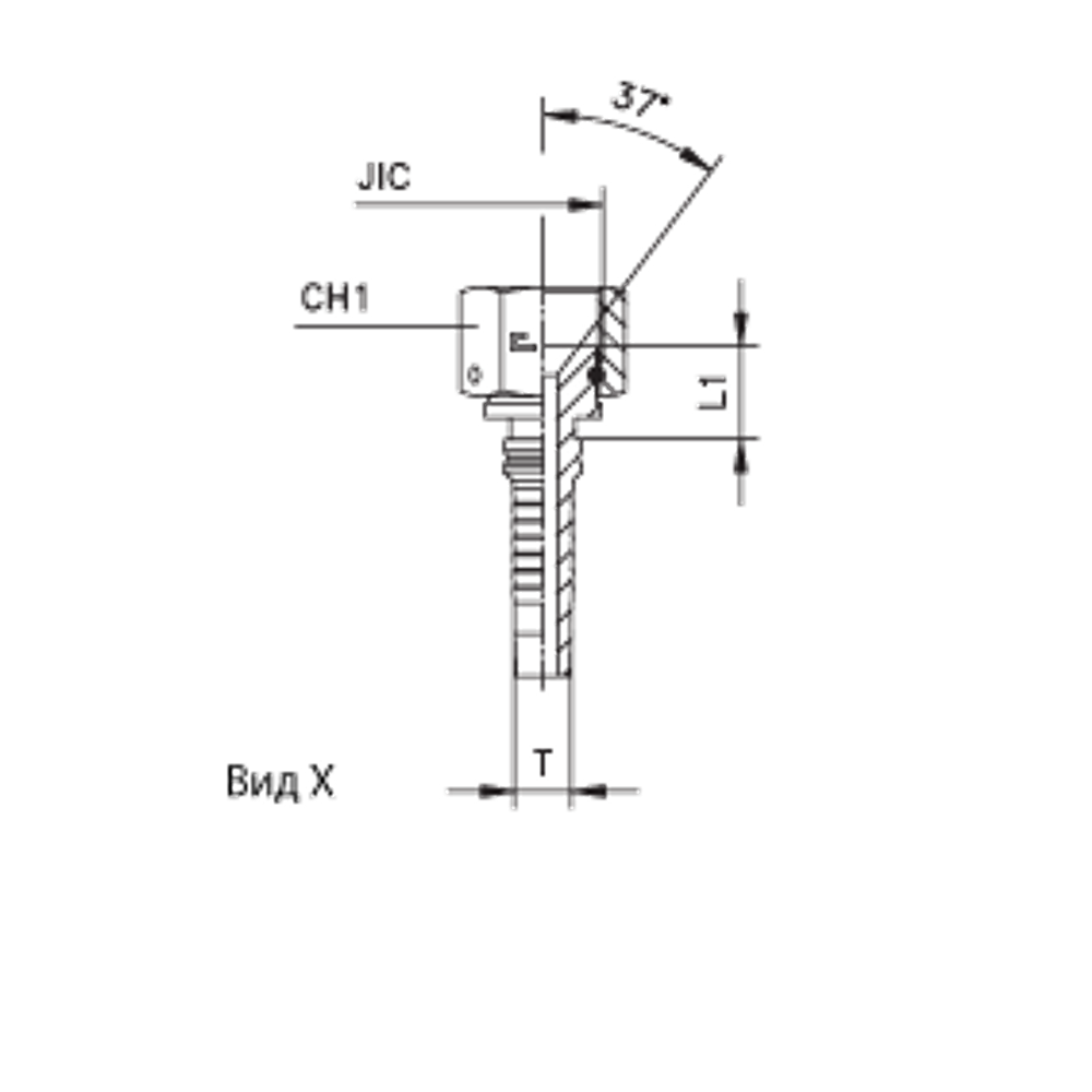 Фитинг DN 25 JIC (Г) 1.5/16 Interlock