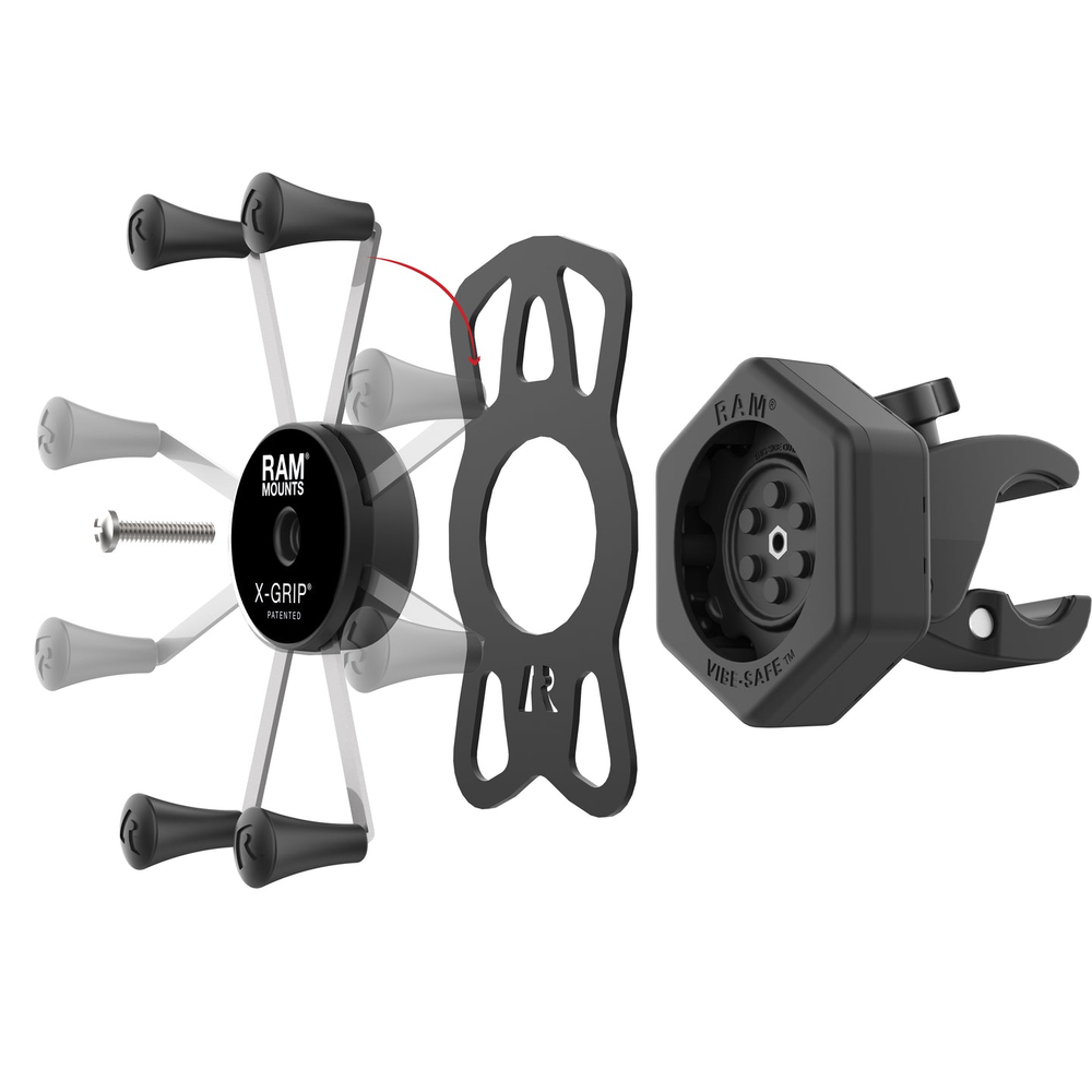 Держатель телефона RAM® X-Grip® Large с Vibe-Safe™ и креплением Tough-Claw™ Small