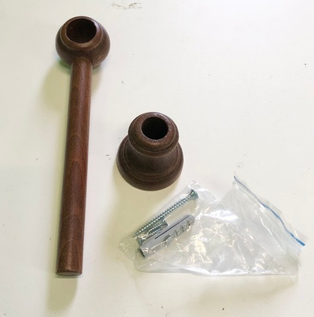 Кронштейн деревянный однорядный для штанг d20, 28, 35 мм, цвет красное дерево