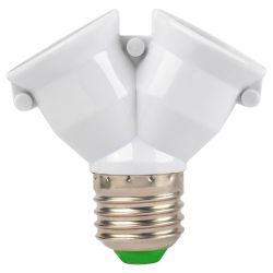 Патрон-разветвитель ЭРА цокольный Е27-2хЕ27 белый