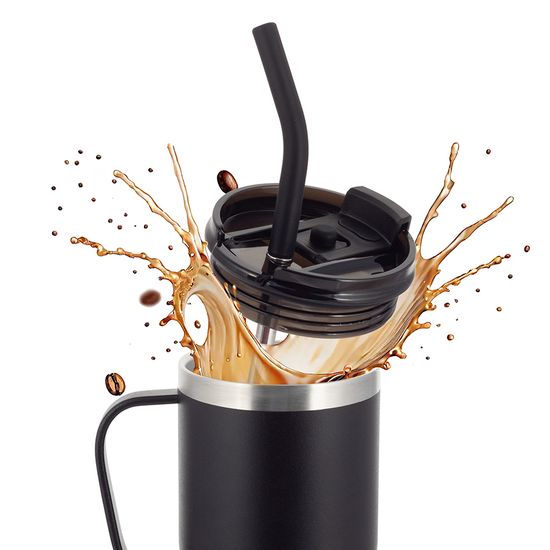 Термокружка 600 мл. из нержавеющей стали Kamille KM 2160 с трубочкой