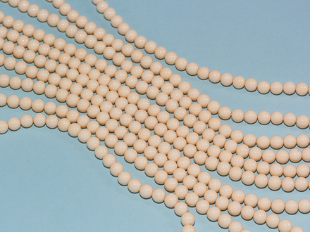 Нить бусин для украшений 6мм, "Майорка-Персик" (имитация)