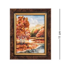 AMB-05/11 Картина «Краски осени» (с янтарной крошкой) H-11см