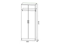 Шкаф двустворчатый "Ронда" ШК 2 (ясень шимо темный\ясень шимо светлый), Интерьер центр