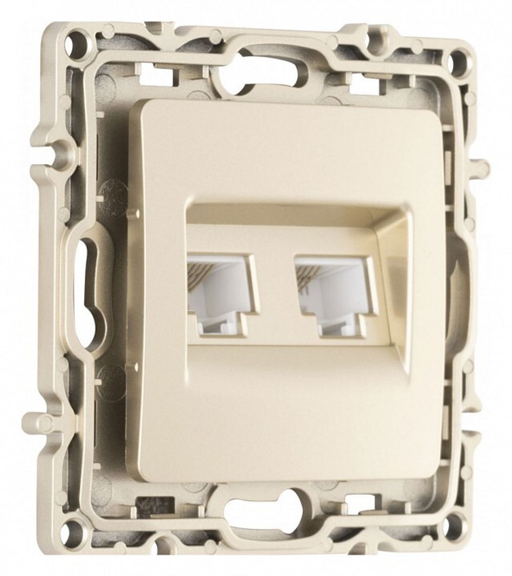 Розетка двойная RJ-11 и Ethernet RJ-45, без рамки Arte Milano am-217 217.44-1.shampan