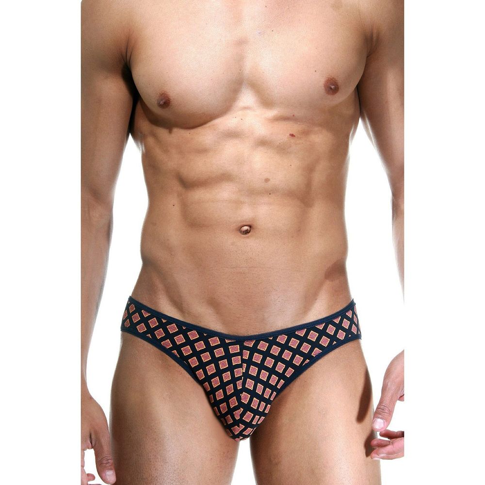 Мужские трусы слипы темно-синие с принтом DARKZONE DZN6517