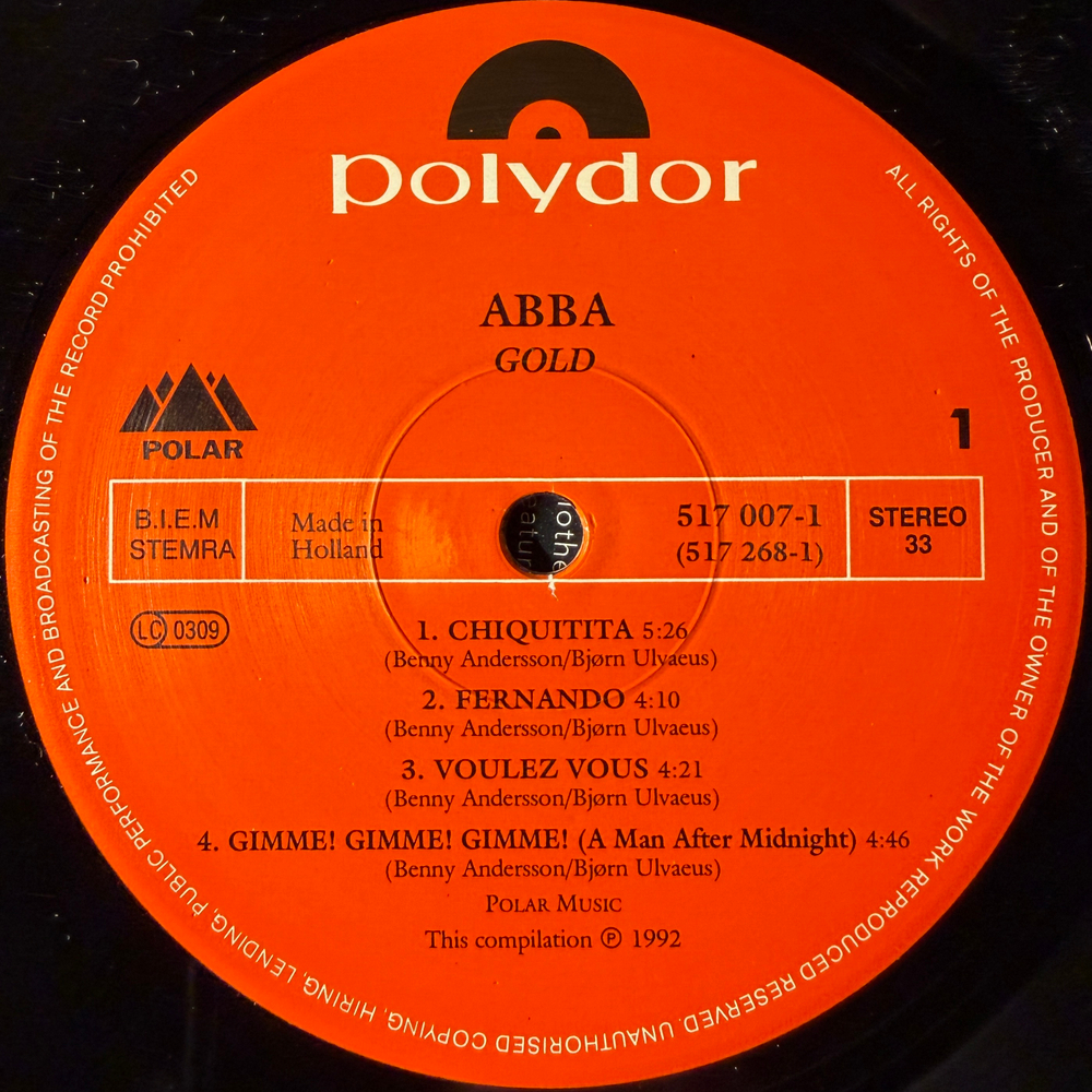 ABBA ‎– Gold (Greatest Hits) 2LP (Европа 1992г.)