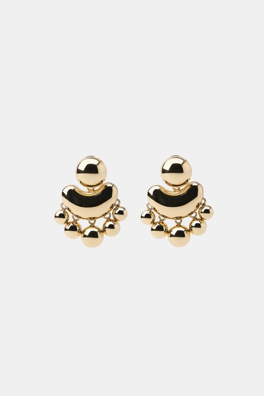 ZARA МЕТАЛЛИЧЕСКИЕ СЕРЬГИ С РЕЛЬЕФНЫМИ ЭЛЕМЕНТАМИ, ЗОЛОТИСТЫЙ