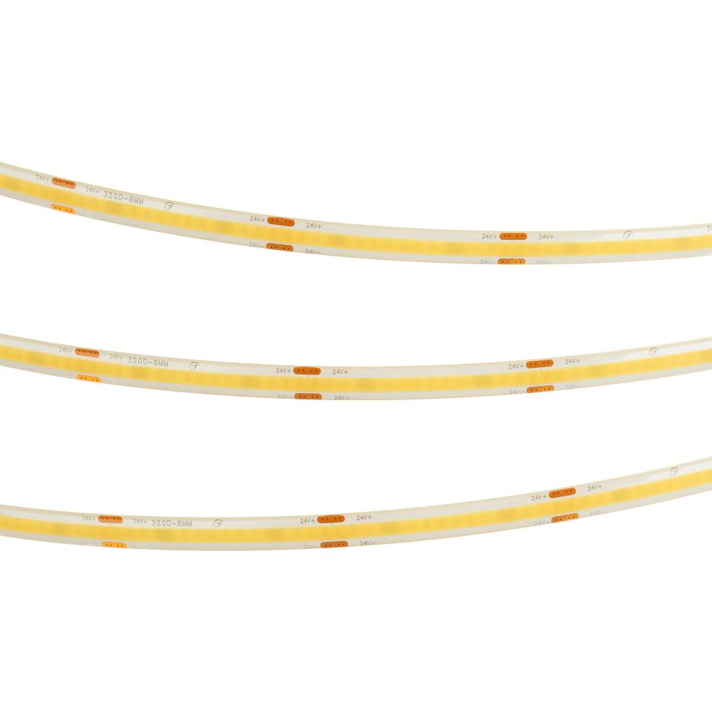 Светодиодная лента герметичная COB-SE-X320-8mm 24V Warm3000 (8 W/m, IP65, 5m) (Arlight, -) 058764