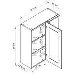 Навесной модуль угловой Вестфалия, 80х35х96, для кухни, из массива сосны, Dipriz
