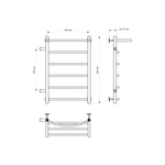 Полотенцесушитель MIXLINE CAPELLA  80х50х50 (1'' НР, 5 перекладин + ПОЛКА, левое подкл) водяной