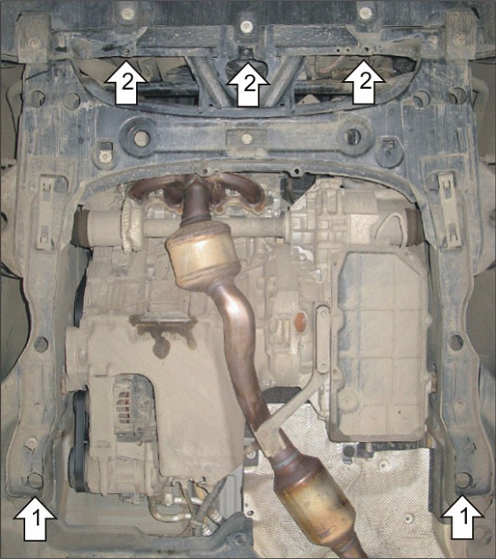 Защита картера Двигателя, КПП. 2 мм, Сталь. для Mercedes B-class 2008-2011, Mercedes B-class 2005-2008 MOTODOR.01226
