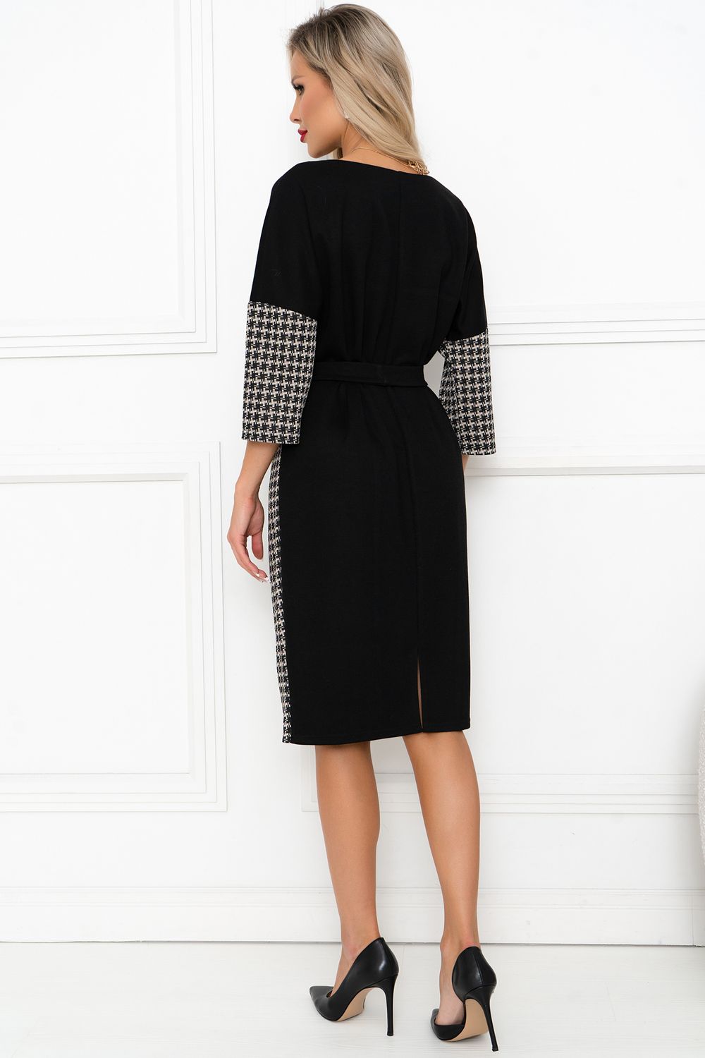 Платье Клариса (бежевый/черный) Р11-1140/6 Nikol (Акция)