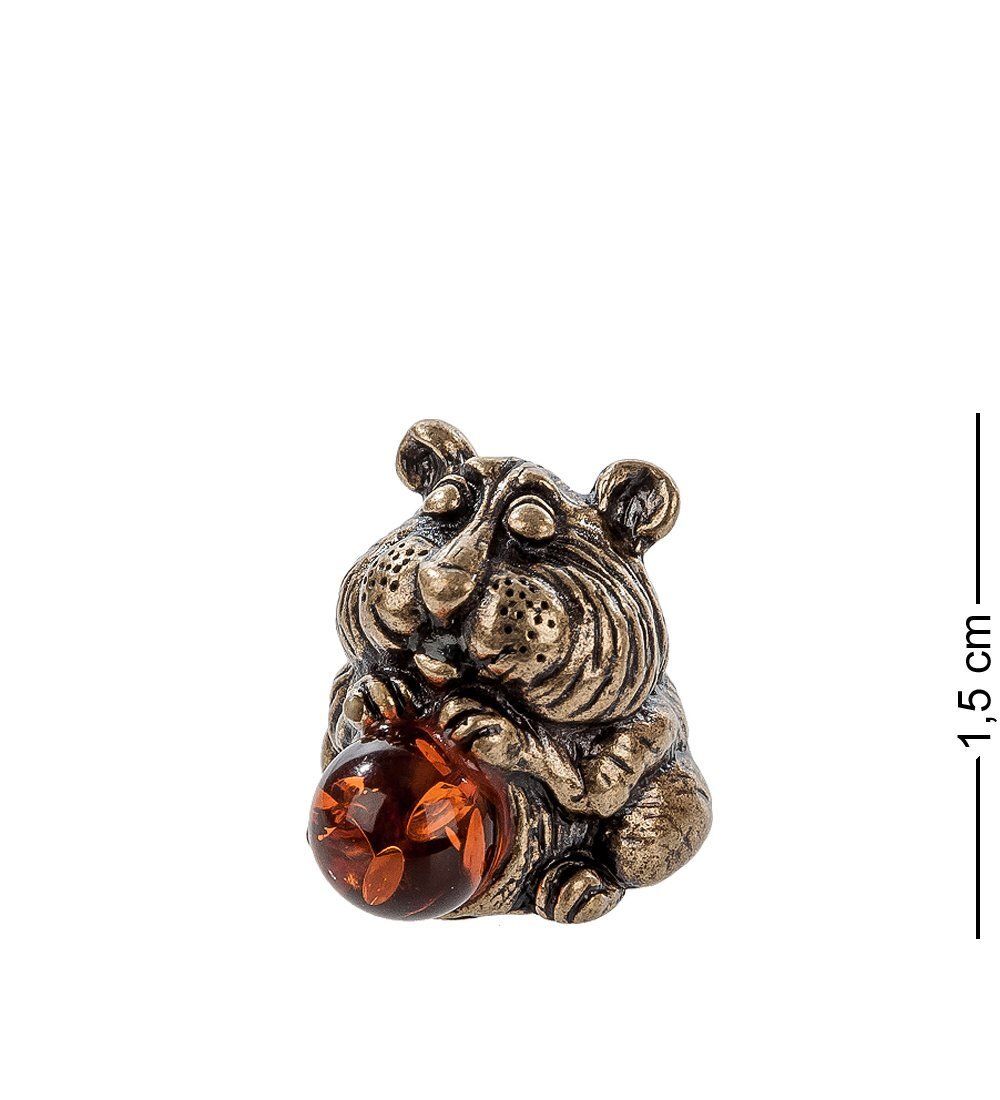 AM- 599 Фигурка «Хомяк» (латунь, янтарь)