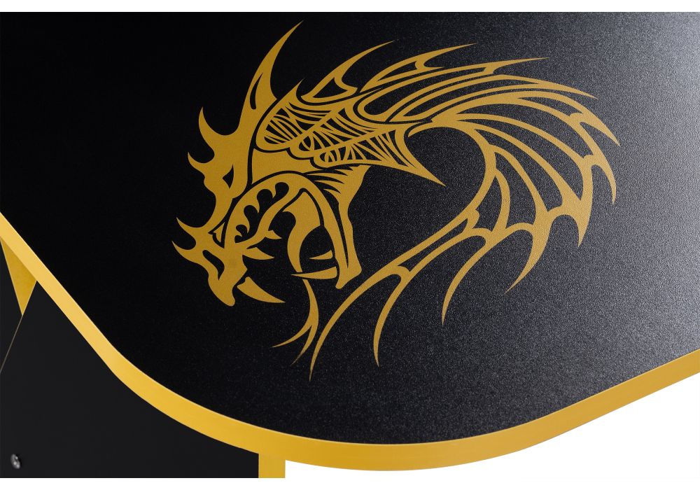 Компьютерный стол Вивианн 140х89х75 черный / желтый