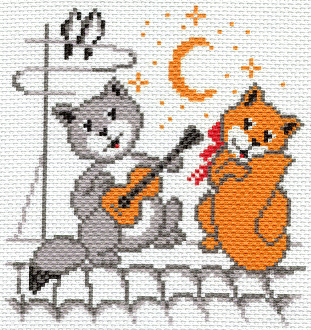 "Серенада под луной"-1588 канва с рисунком