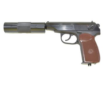 Пневматический пистолет Baikal МР-654К-22 ПМ с фальшглушителем 4,5 мм