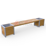 Лавка Бонжур с 2 цветочницами