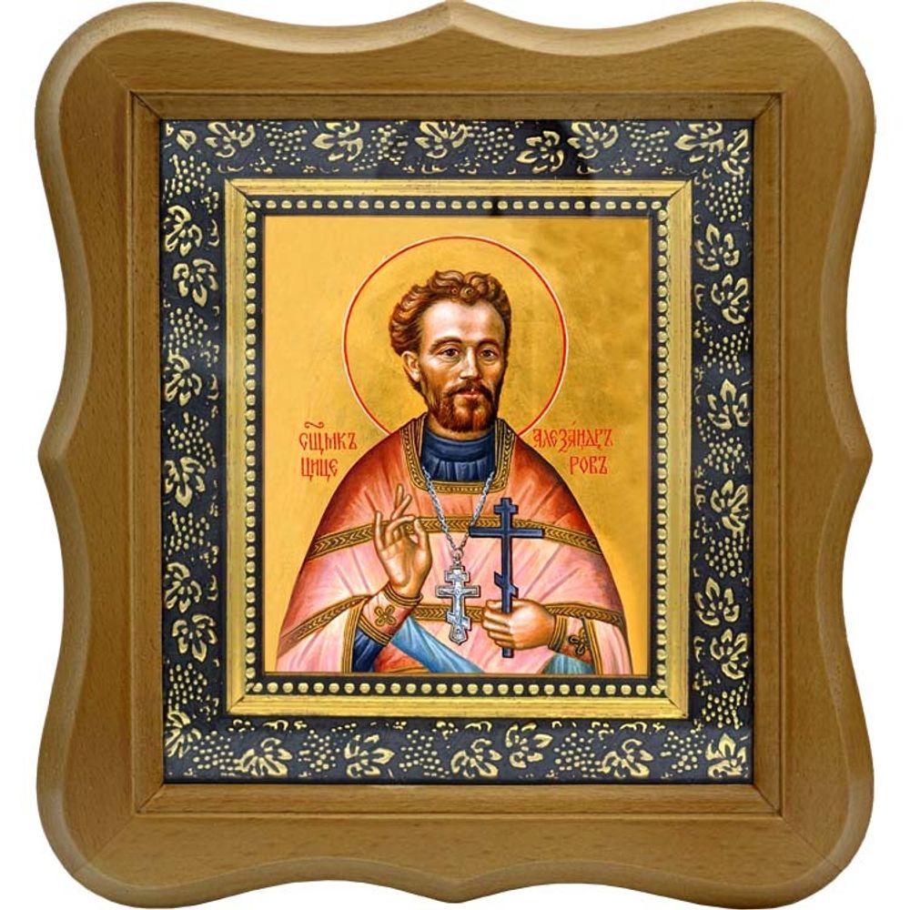 Александр Цицеров, священномученик, пресвитер. Икона на холсте.