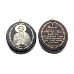 Кулон-оберег "Св. Валентин" обсидиан