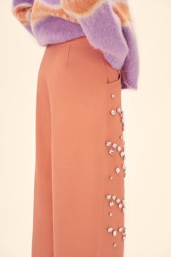 Брюки с камнями (На полном обвесе), морковные