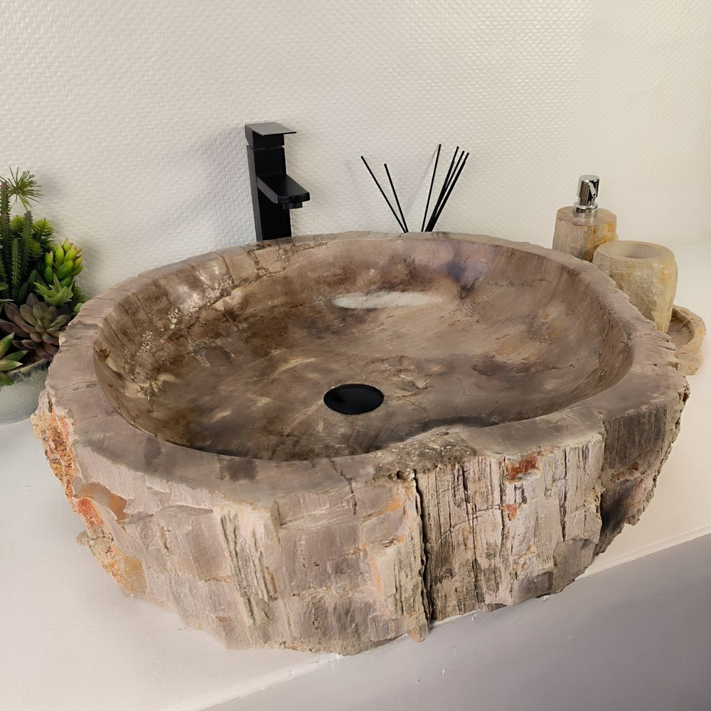 Каменная раковина из окаменелого дерева OD-04821 (62*58*15) 0177 из натурального камня
