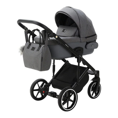 Детская коляска Adamex Lumi Air 2 в 1 L-PS108 (Т.СЕРЫЙ+Т.СЕРАЯ КОЖА)