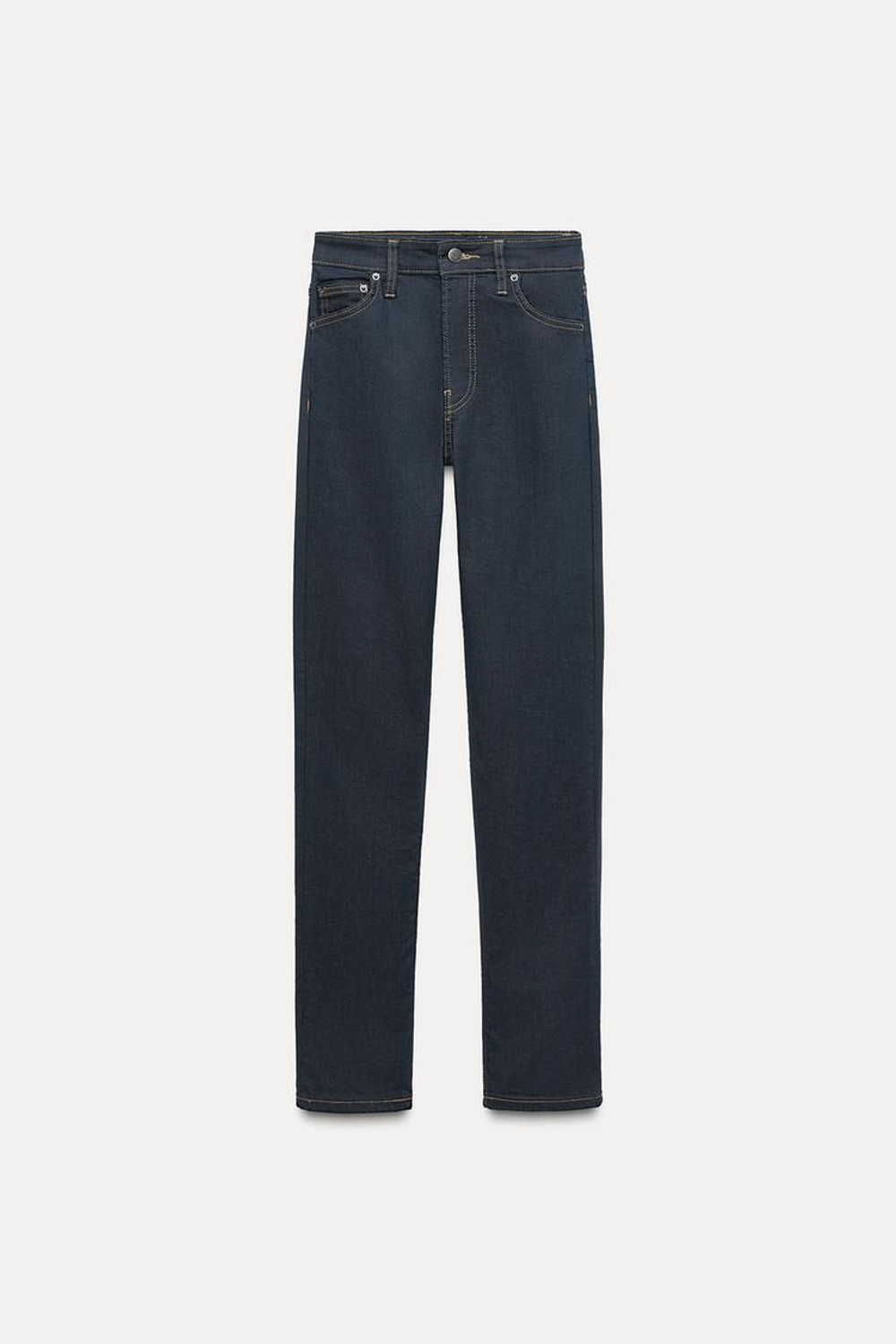 ZARA ДЖИНСЫ SKINNY С ВЫСОКОЙ ПОСАДКОЙ — ZW COLLECTION, ТЕМНО-СЕРЫЙ