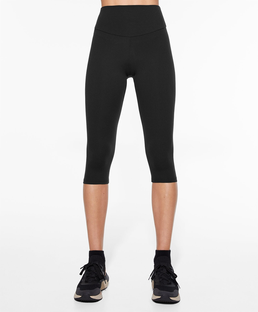 OYSHO Легинсы капри Compressive Core Control с высокой посадкой длиной 40 см, черный