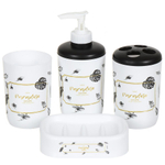 Набор для ванной 4 пр, Парадиз, бел, пластик, стак,подс д/зуб щет,дозат д/мыла,мыл-ца, Y9-086