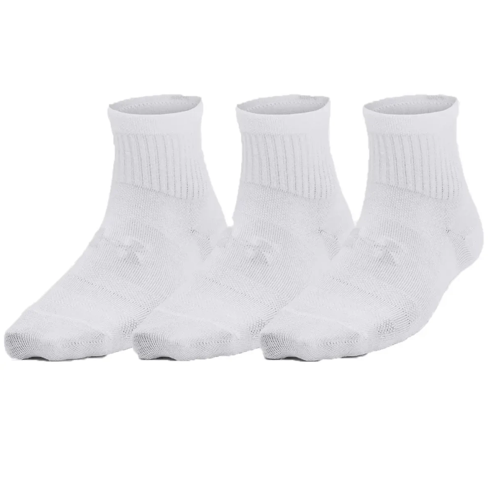 Носки Under Armour UA Essential 3pk Qtr Yth-WHT