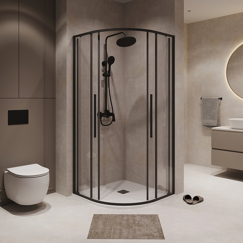 Душевой уголок Niagara Nova 100х100 NG-6827-34BLACK профиль Черный матовый стекло прозрачное