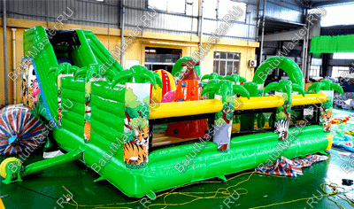 Коммерческий надувной батут "Джунгли с двумя входами" 10*7*4