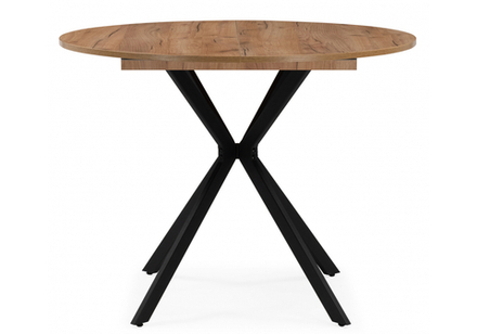 Стол деревянный Woodville Орион 90, 130 дуб крафт золотой, черный матовый, ножки черные