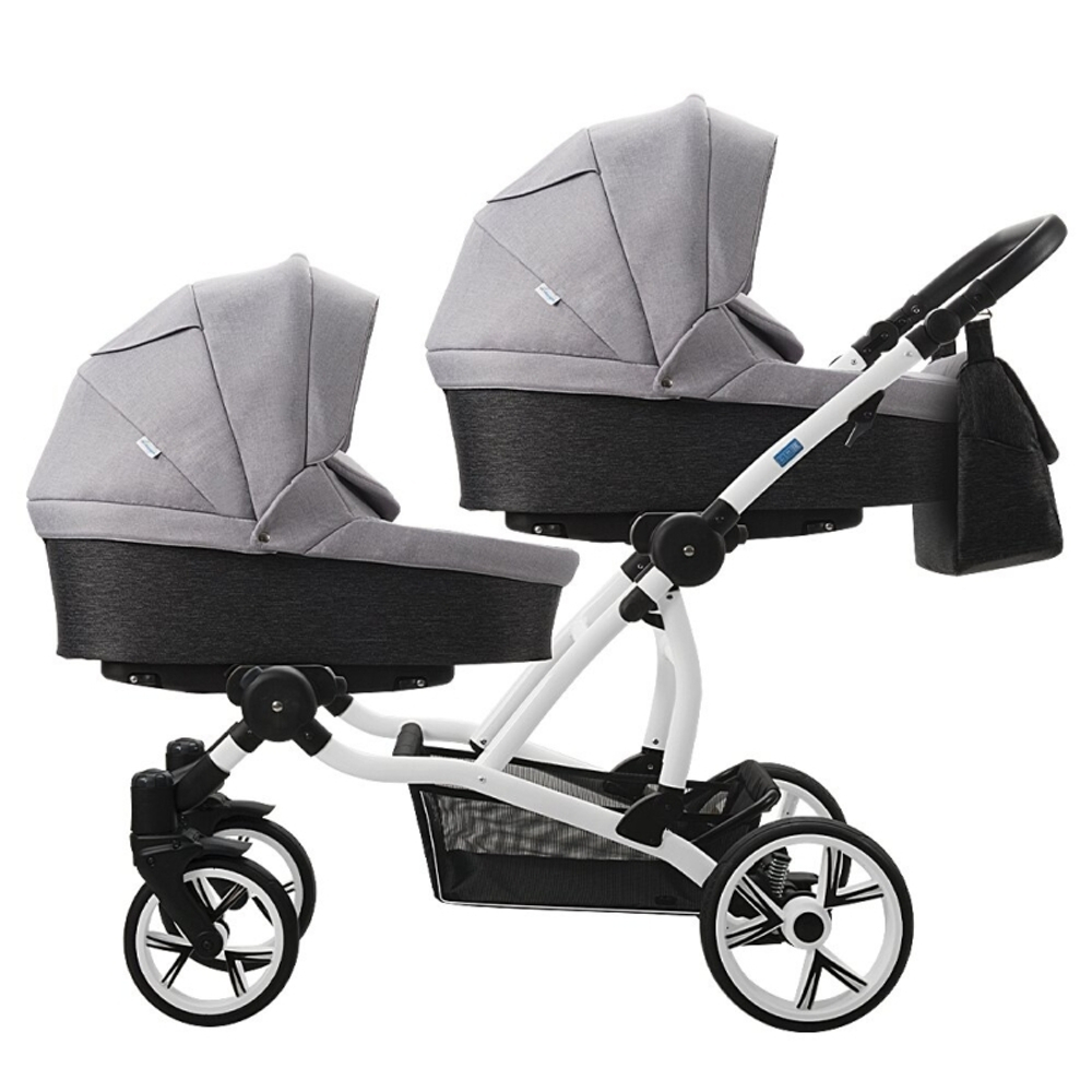 Коляска для двойни TWINAT DUO 19 (AroTeam) 05 (черный+св.серый)