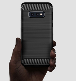 Чехол для Samsung Galaxy S10e цвет Black (черный), серия Carbon от Caseport