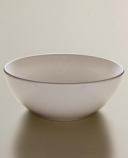 Zara Home блюдо сервировочное из каменной керамики, цвет белый, 23.5 см