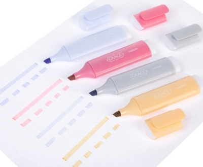 Набор текстовыделителей Hatber Grace 4шт в прозрачном ПВХ-боксе