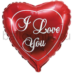Фольгированная фигура, сердце, ILY Красное сердце/FM,18"/46СМ
