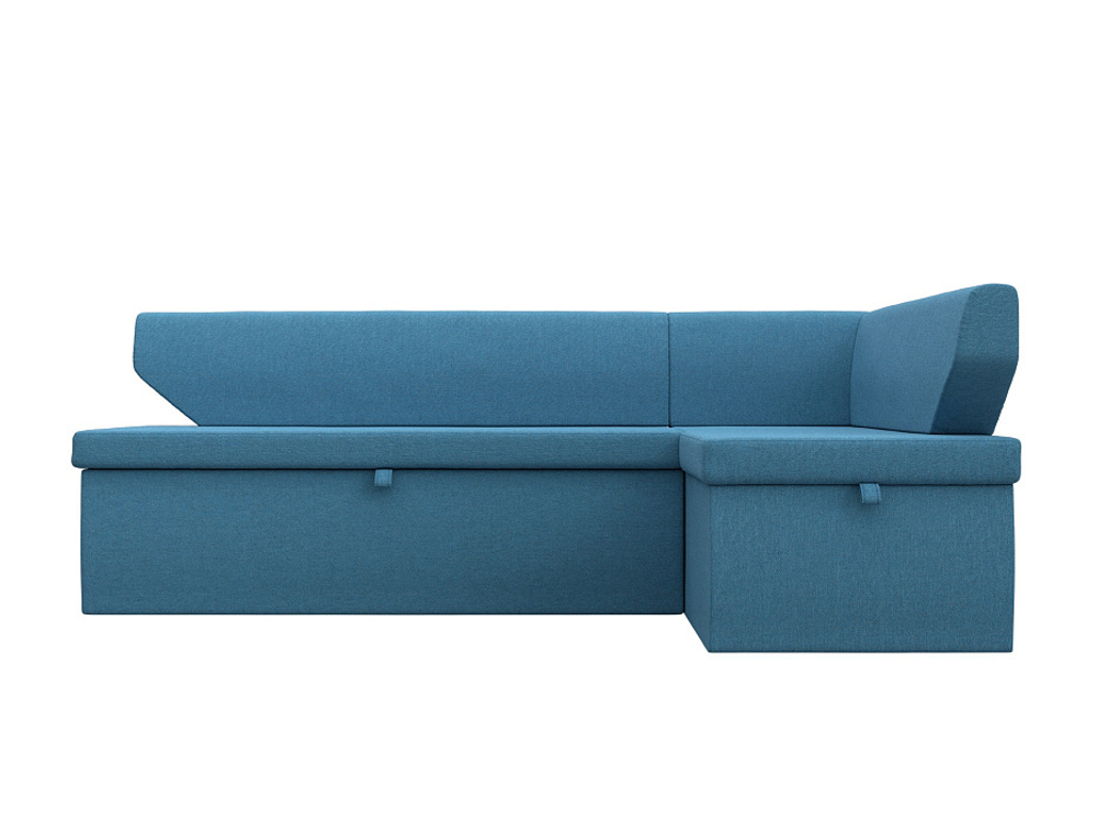 Диван кухонный угловой Омура правый угол, Амур 10 голубой, Рогожка, 125899