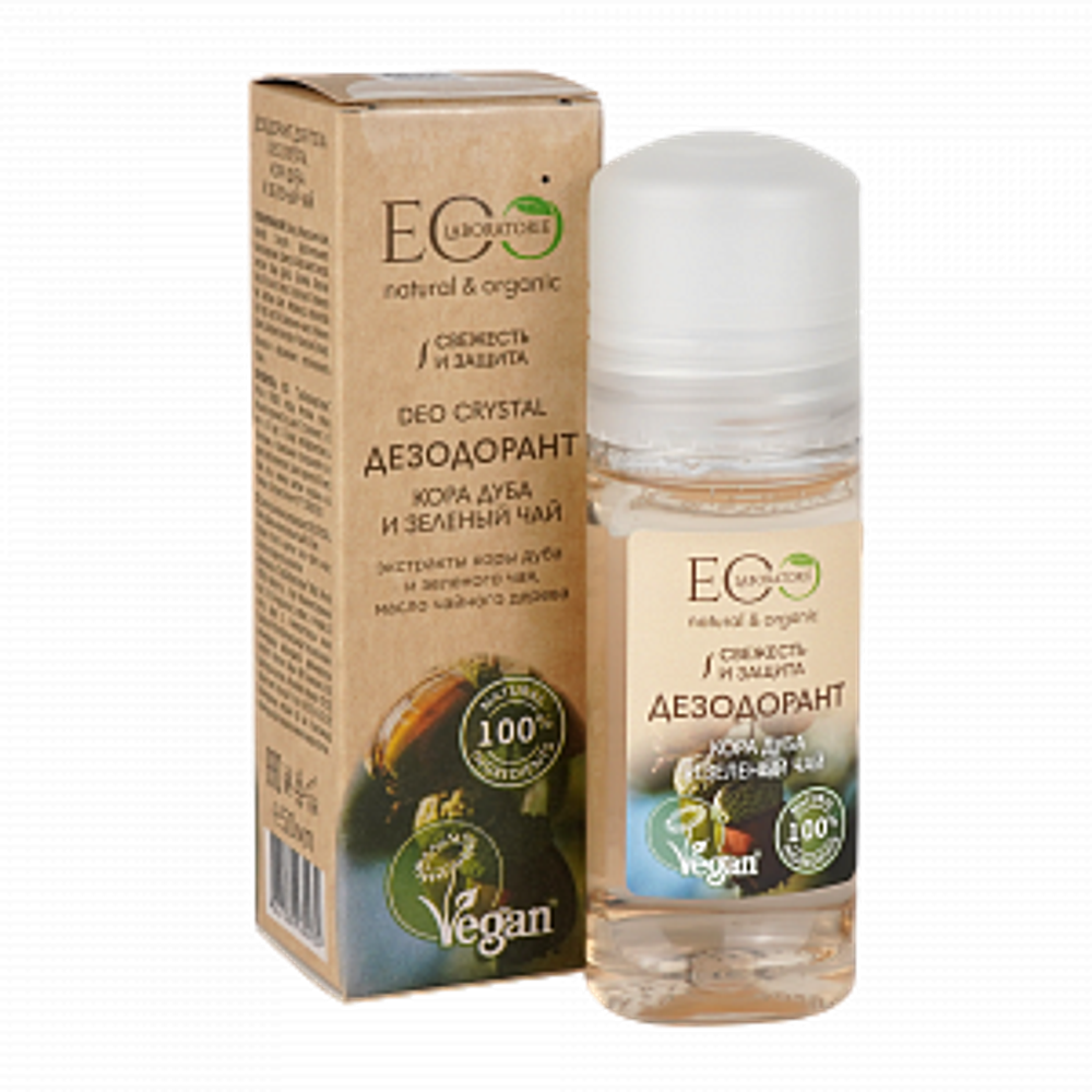 EO Laboratorie Дезодорант для тела Deo crystal Кора дуба и зелёный чай, 50 мл