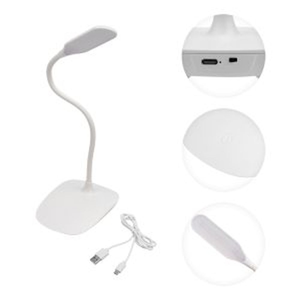 Светильник настольный Click 4Вт, LED, 4000К, диммируемый 3 ступени, заряжаемый, на основании, белый