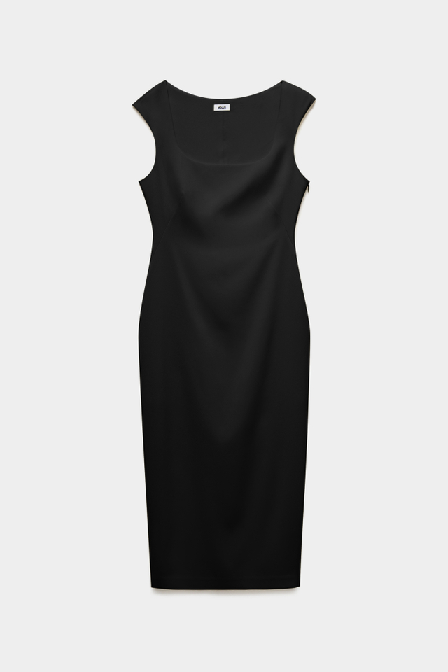Платье миди из костюмной ткани