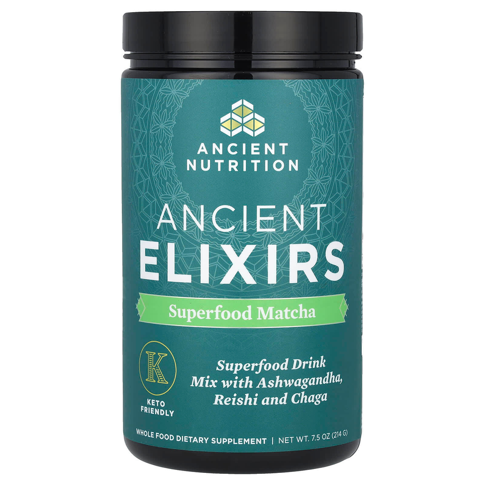 Ancient Nutrition, Ancient Elixirs, суперфуд матча, 214 г (7,5 унции)