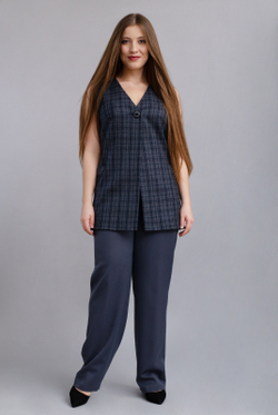 Удлинённый жилет 2980АЕ, клетка #406Кб062980АЕ