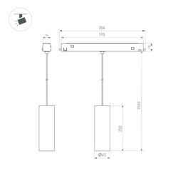 Светильник MAG-ORIENT-SPOT-HANG-R45-12W Day4000 (BK, 24 deg, 48V) (Arlight, IP20 Металл, 5 лет) 035711